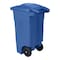 Toter 32 Gal. Blue Trash Can with Quiet Wheels and Attached Blue Lid ANA32 - alternate 3